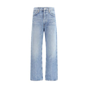 Agolde Light Blue Cotton Relaxed Fit Jeans
