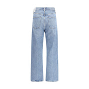 Agolde Light Blue Cotton Relaxed Fit Jeans