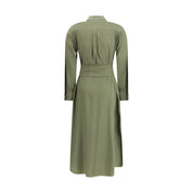 Ella Green Silk Casual Dress