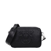 PINKO Black Leather Crossbody Bag
