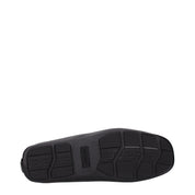 Versace Black Leather Slip-On Loafers