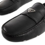 Prada Black Calfskin Slip-On Loafers
