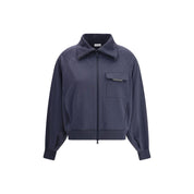 Brunello Cucinelli Blue Cotton Bomber