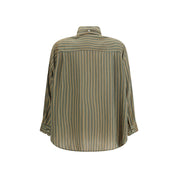 Cruna Green Viscose Pattern Shirt