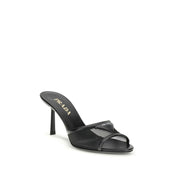 Prada Black Calf Leather Bos Taurus Stiletto Heel Sandals