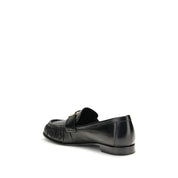 Fendi Black Calf Leather Bos Taurus Slip-On Loafers