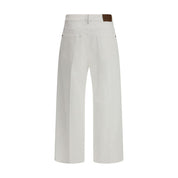 Brunello Cucinelli White Cotton Cropped Jeans