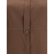 Brunello Cucinelli Brown Silk Dress Shirt