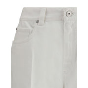 Brunello Cucinelli White Cotton Cropped Jeans
