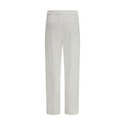 Brunello Cucinelli White Cotton Dress Pants