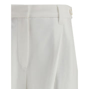 Brunello Cucinelli White Cotton Dress Pants