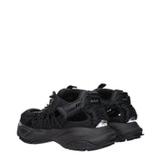 Versace Black Leather Athletic Sneakers