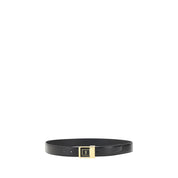 Saint Laurent Black Calf Leather Bos Taurus Regular Belt