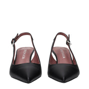 Premiata Black Leather Platform Pumps