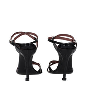 Premiata Black Leather Stiletto Heel Sandals