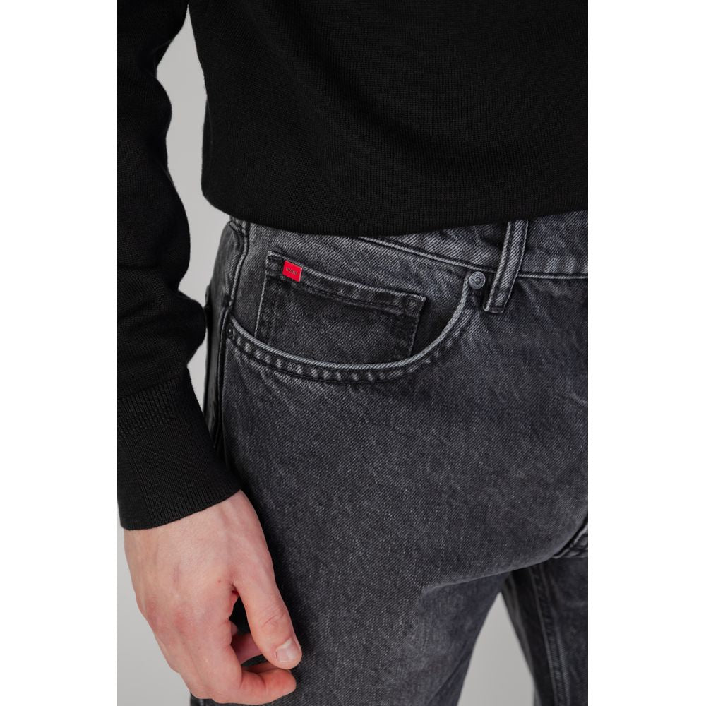 Hugo Boss Black Cotton Relaxed Fit Jeans