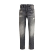 Diesel Gray Cotton Relaxed Fit Jeans