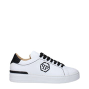 Philipp Plein White Leather Low Top Sneakers