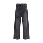 Diesel Black Cotton Relaxed Fit Jeans