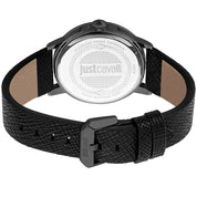 Just Cavalli Black Leather Dress Watch