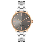 Nine West Gray Metal Dress Watch