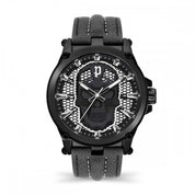 Police Black Leather Dress Watch