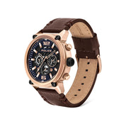 Police Brown Leather Dress Watch