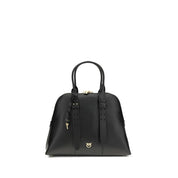 PINKO Black Calf Leather Bos Taurus Shoulder Bag