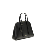 PINKO Black Calf Leather Bos Taurus Shoulder Bag