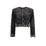 Diesel Gray Cotton Denim Jacket