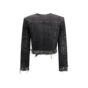 Diesel Gray Cotton Denim Jacket