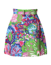 Dolce & Gabbana Multicolor Floral Buttoned High Waist Mini Shorts