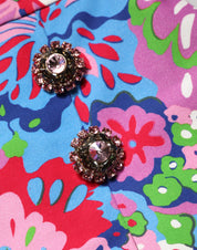 Dolce & Gabbana Multicolor Floral Buttoned High Waist Mini Shorts