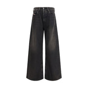 Diesel Black Cotton Relaxed Fit Jeans