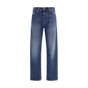 Diesel Blue Cotton Straight-Leg Jeans