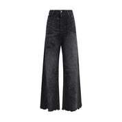 Diesel Black Cotton Relaxed Fit Jeans