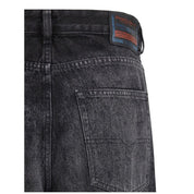 Diesel Black Cotton Relaxed Fit Jeans