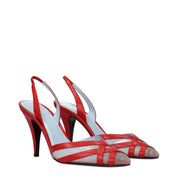 Valentino Garavani Red Leather Stiletto Heel Sandals