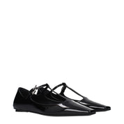 The Attico Black Leather Ballet Flats