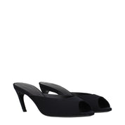 The Attico Black Fabric Flat Sandals