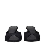 The Attico Black Fabric Flat Sandals