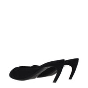 The Attico Black Fabric Flat Sandals