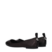 The Attico Black Leather Ballet Flats