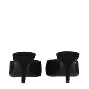 The Attico Black Fabric Flat Sandals