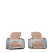 The Attico Gray Satin Stiletto Heel Sandals