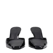 The Attico Black Leather Flat Sandals