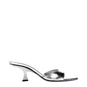 The Attico Gray Leather Flat Sandals