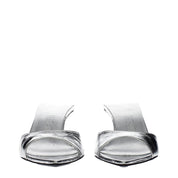 The Attico Gray Leather Flat Sandals