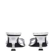 The Attico Gray Leather Flat Sandals