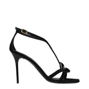 Balmain Black Leather Stiletto Heel Sandals